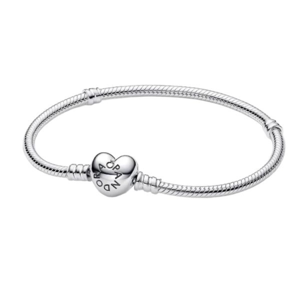 Pandora Moments Heart - Snake Chain Bracelet